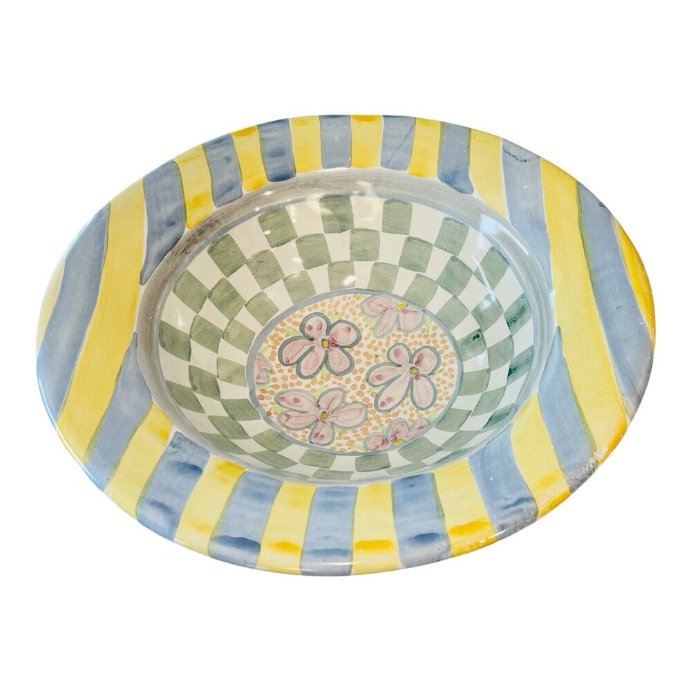 MacKenzie-Childs Taylor Myrtle Large Serving Bowl Retired 14.5”